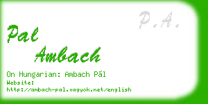 pal ambach business card
